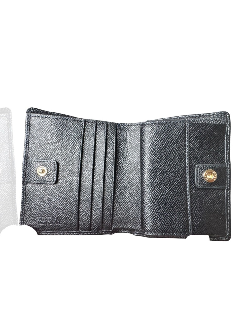 Furla Black Leather Compwct Wallet - Picture 3 of 7